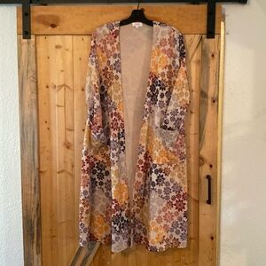 Floral Multi-Color Open Duster/ Long Cardigan